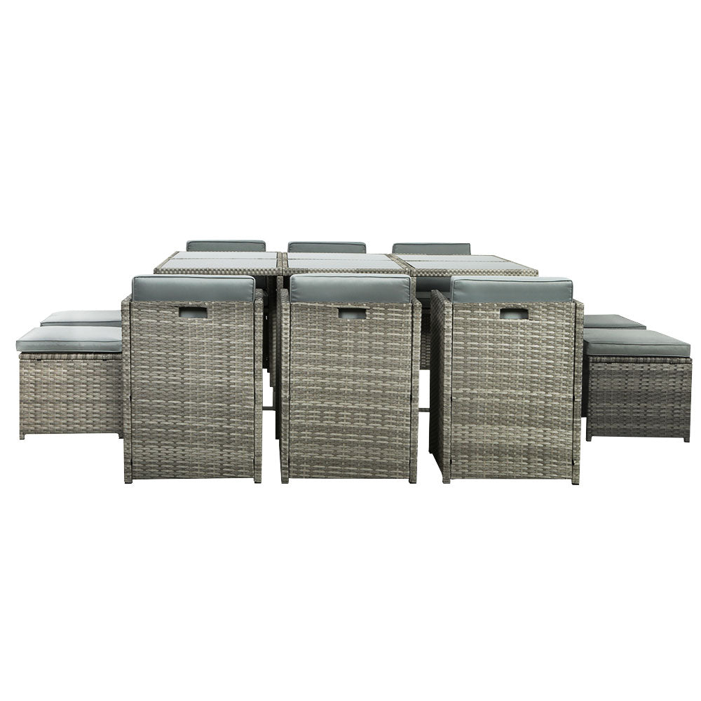 Sorrento Premium 11 Piece Outdoor Dining Set - Grey